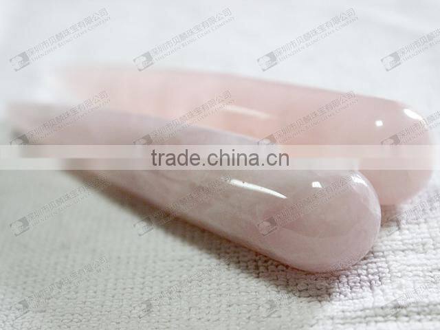 Wholesale facial massage stick,gemstone rose quartz massager sticks