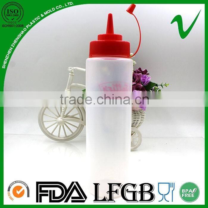 700ml LDPE empty plastic type ketchup squeeze bottle with food grade