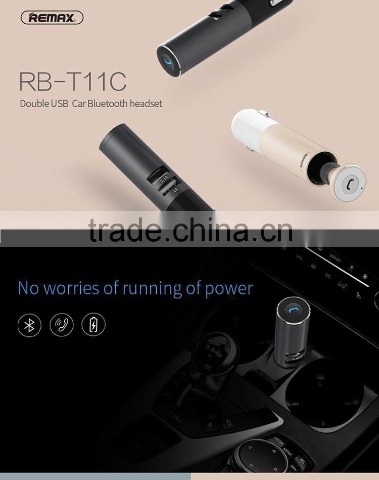 Remax dual usb 2.1A car charger bluetooth headphone