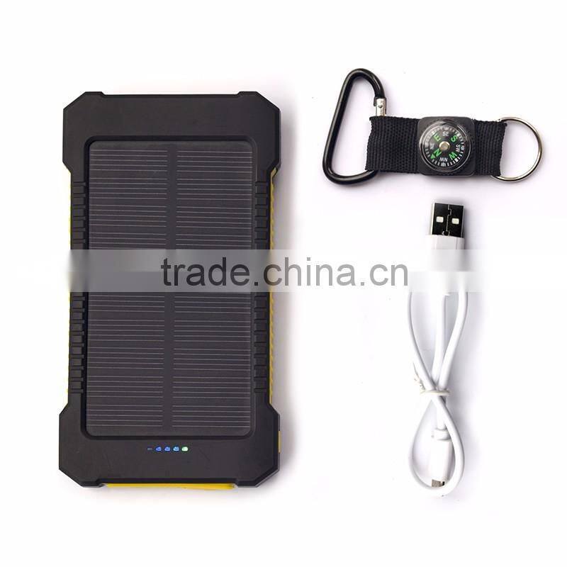High quality mini 10000 mah rohs solar cell phone charger power bank