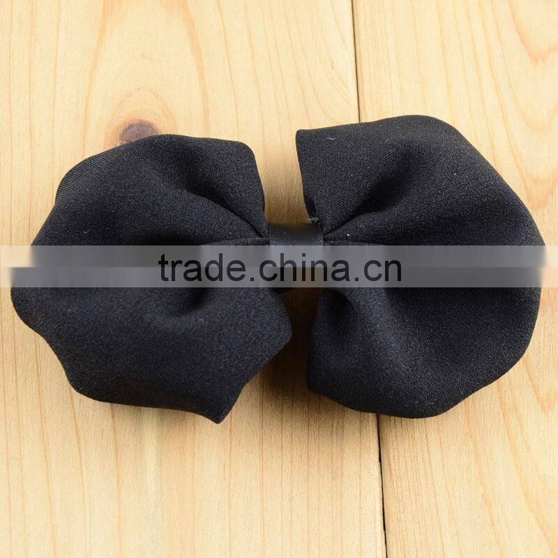 Chiffon Fabric Hair Bows Tie Wholesale hair pin chiffon bow flowers