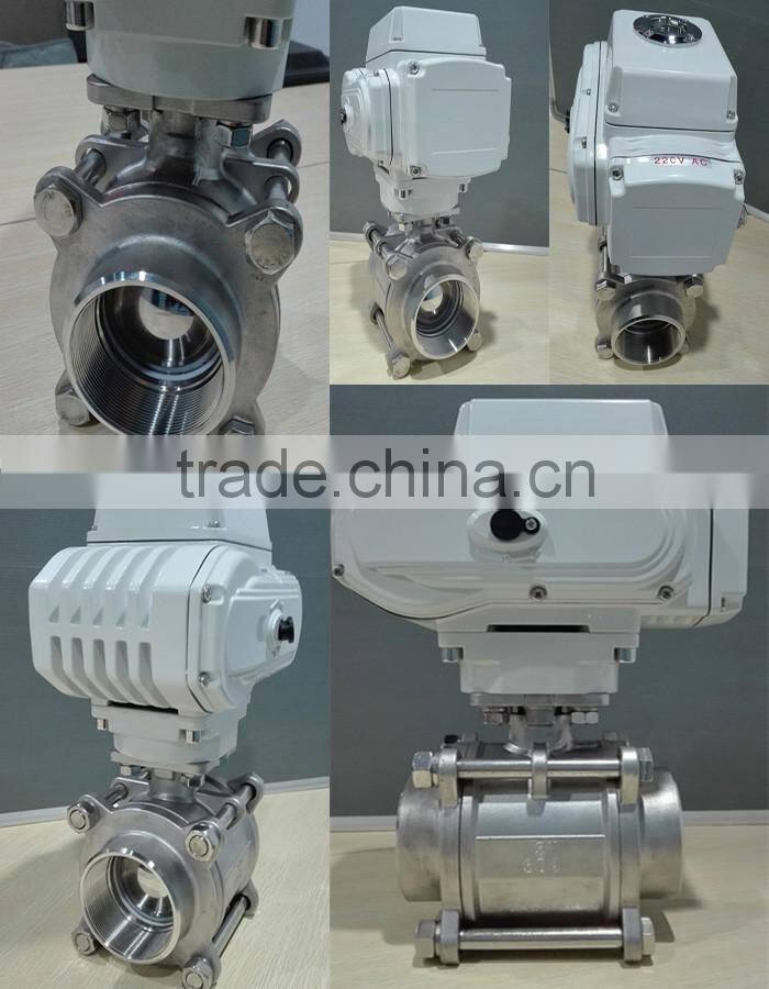 3 inch threaded 3 pc electric ball valve