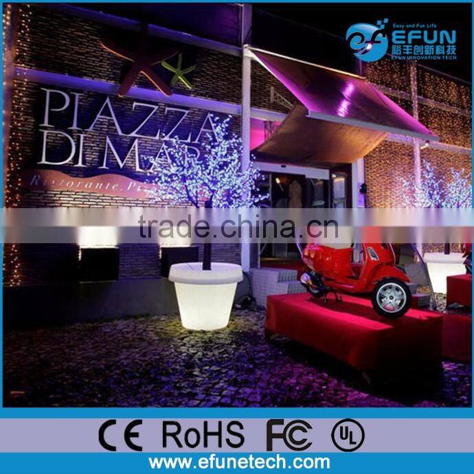 portable waterproof rechargable rgb color changing decorative illuminated led outdoor planters