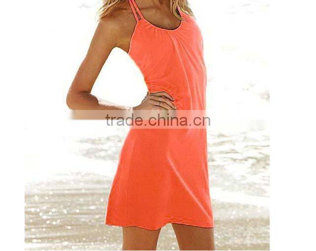 2014 Ladies Summer Casual Dress Fashion Beach Cover Up Halterneck Black Pink Blue 8 10 12 14