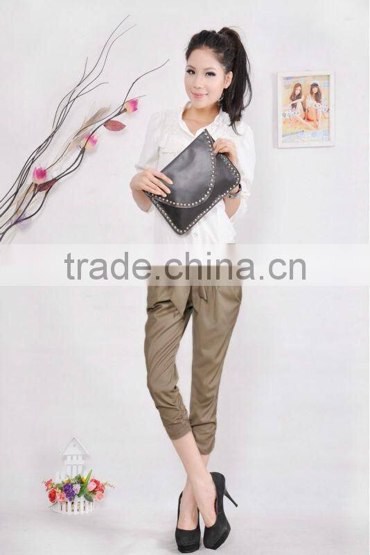 Top Sale 2014 Fashion Women's Pants High Waist Women's Skinny Long Trousers OL Casual Bow Harem Pants Large Size Women's Pants