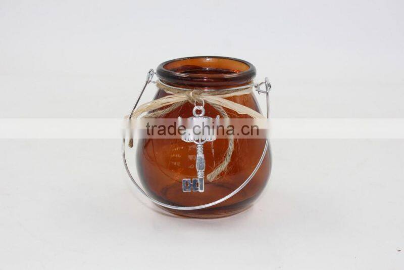 Smooth surface Pumpkin Candle Holder With Handle