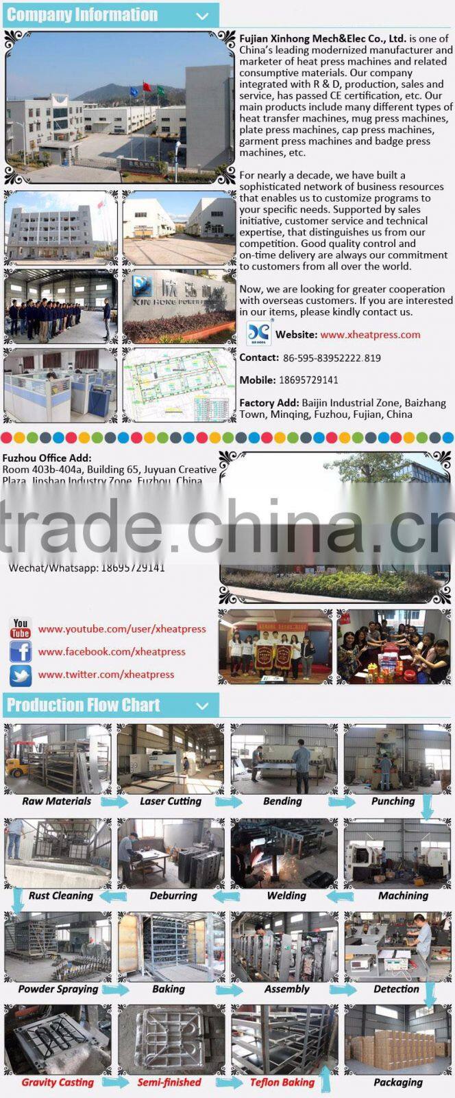 2016 Foot switch factory direct sale pneumatic cap heat press machine