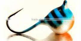 Competitive round ice fishing tungsten jigs