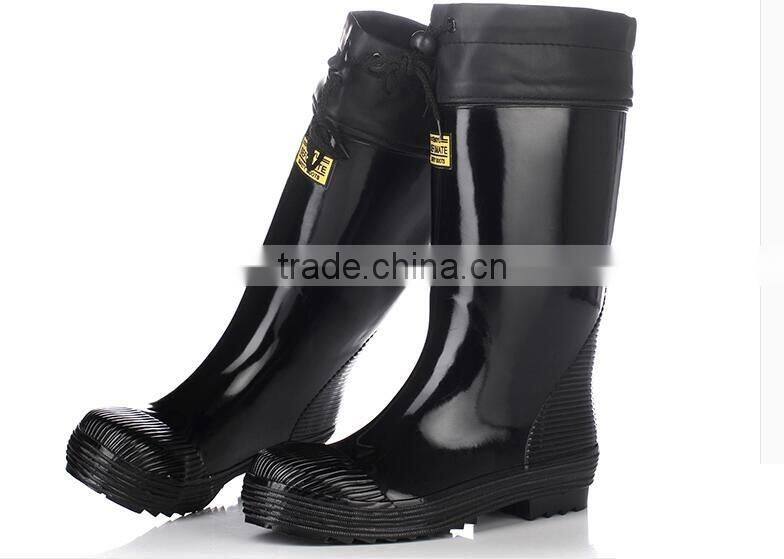 natural rubber men safety working boots equipped with steel toe cap and steel midsole