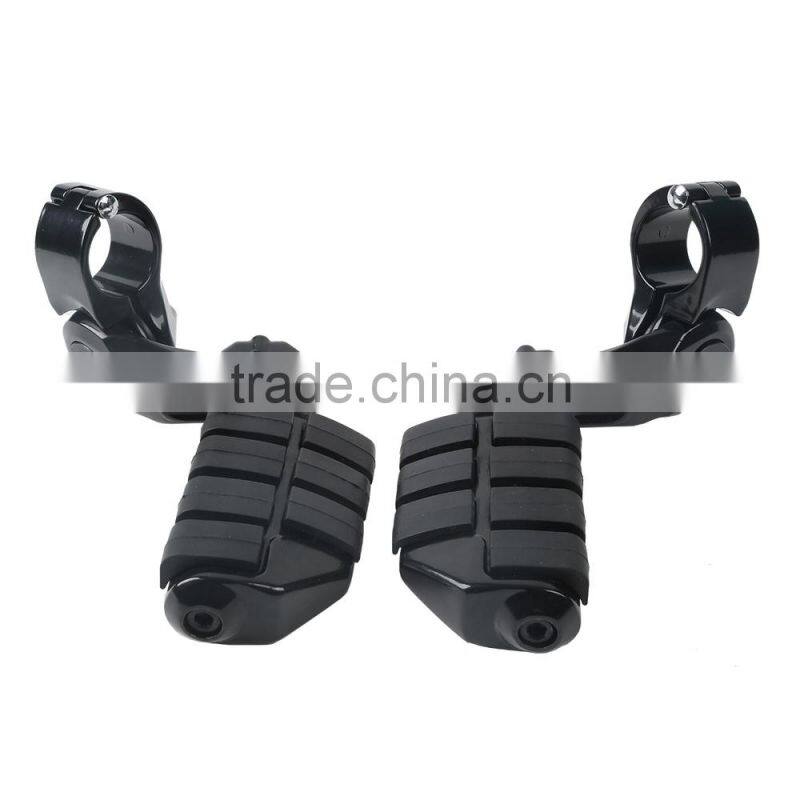 Black 360 degree Adjustable Highway Foot Pegs Footpeg Footrests For 32mm