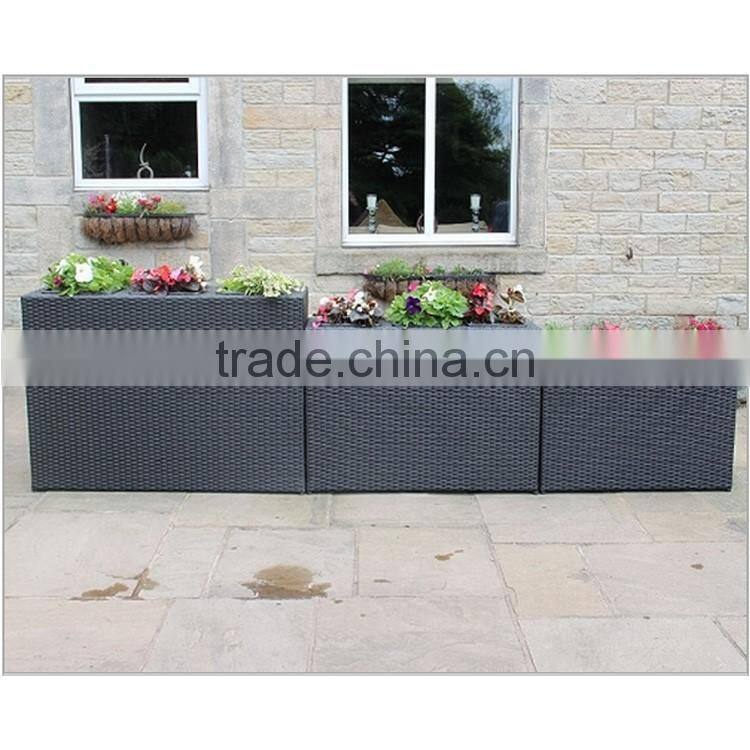 Wholesale tall rectangular shape outdoor patio rattan planter boxes