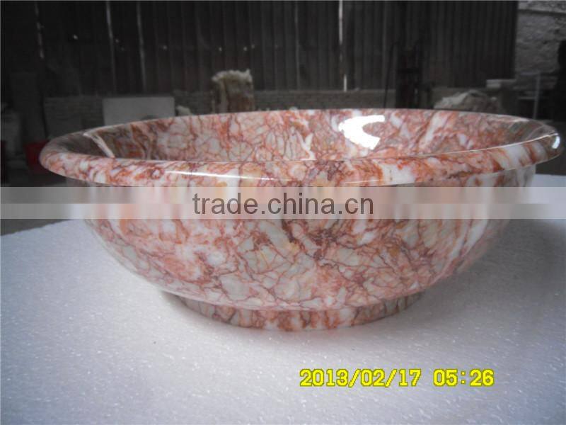 Red marble Agated red sink
