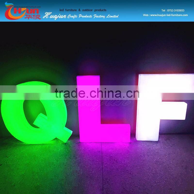 China wholesale plastic led letters light lamp for adverdisement with 16 changeable colors
