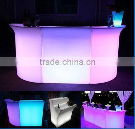 illumianted rechargeable battery operated illuminated straight led bar counter