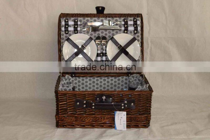 linyi cheap wicker picnic basket for 4 person hotsale wicker empty picnic baskets