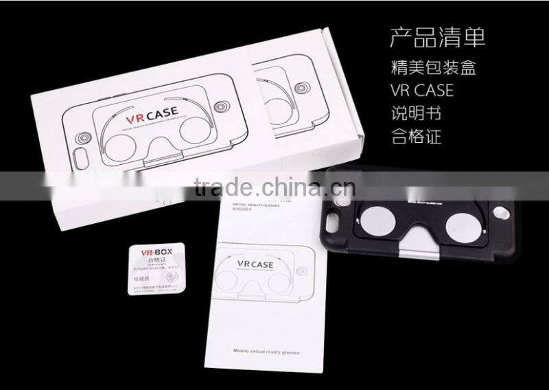 Newest 3D VR Glasses Case for iPhone 6 Plus 2 in 1 function Hybrid ABS and PC Virtual Reality Lens Cover for iPhone