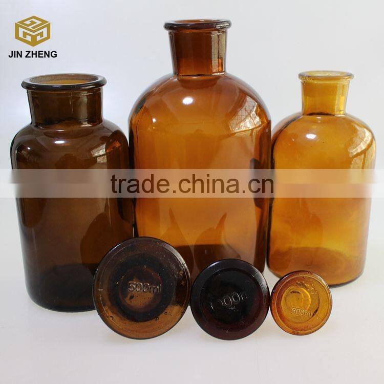 2015 hot selling clear 30ml 60ml 125ml 150ml 250ml 500ml 1000ml glass reagent bottle