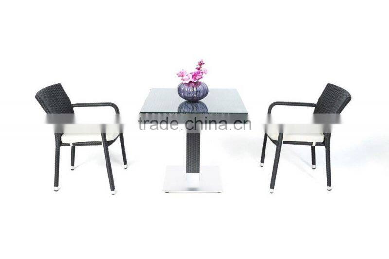 2017 Sigma weatherproof quickest delivery resin wicker small glass center table