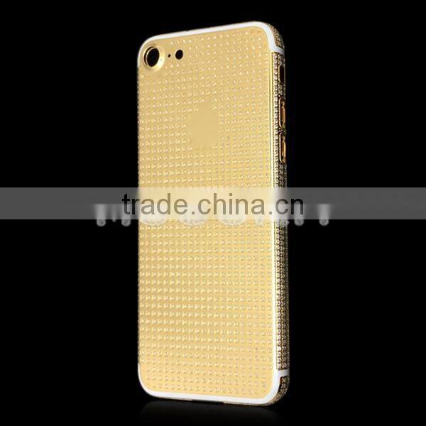 Luxury 24k gold plated back housing, full diamond gold housing for iPhone 7