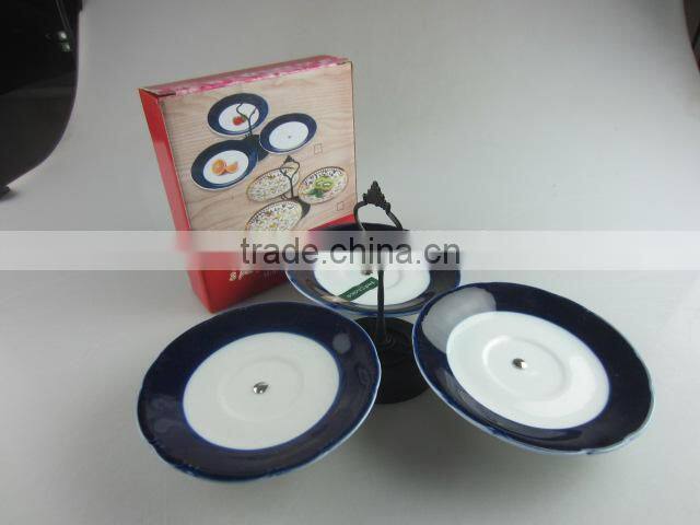 Glazed ceramic cake stand with color box in stock