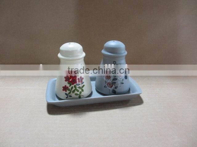 White Ceramic ball salt and pepper shaker