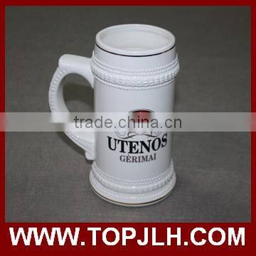 Topjlh high quality sublimation glass beer mug with handle
