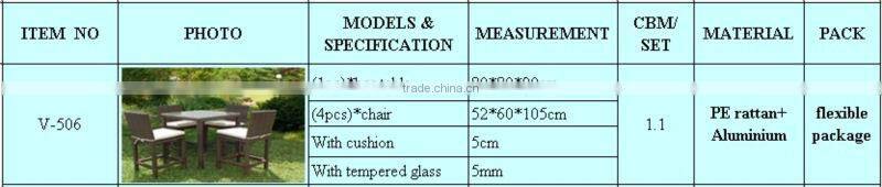 custom make factory hotsale SGS HDPE rattan wicker bar table and chairs