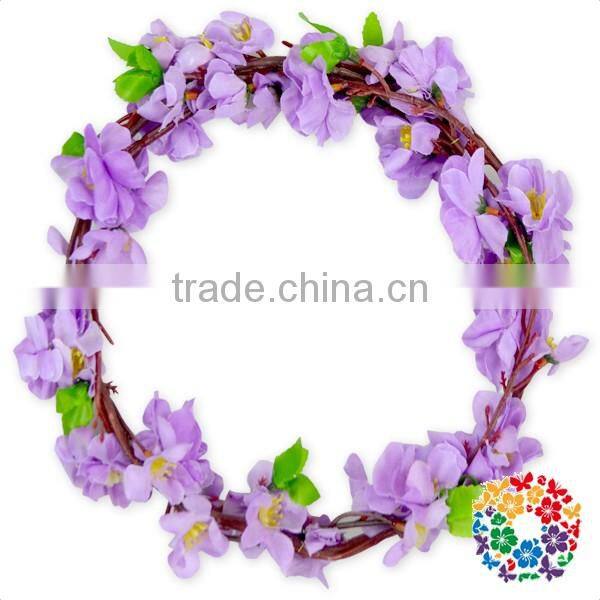 Purple Flower Headband Vintage Wedding Crown Artificial Wreath