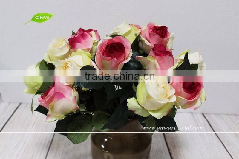 GNW FL-RS40-7CM High similation Beautiful Artificial flower silk rose for home decoration