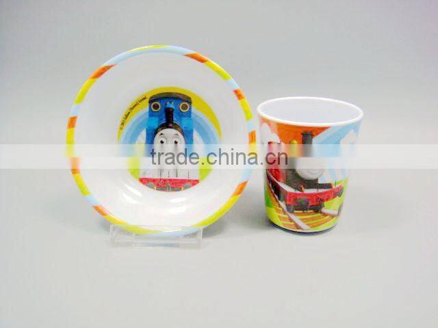 Kid children melamine dinnerware bowl and milk water cup