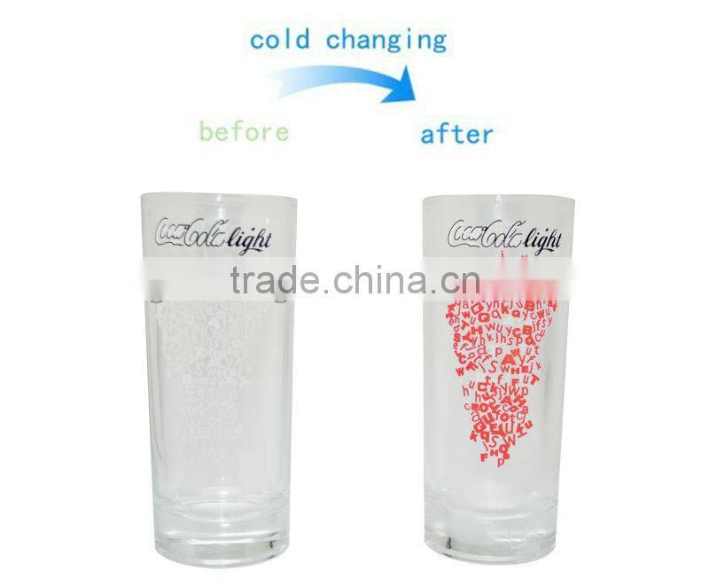 2016 New Item Cheap Price change color glass cup