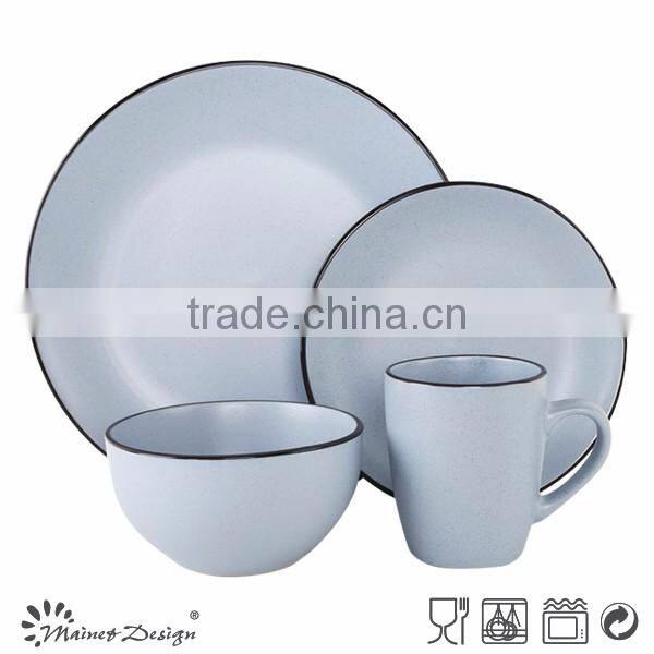 ceramic matt glaze sesame dot solid color breakfast dinnerware set