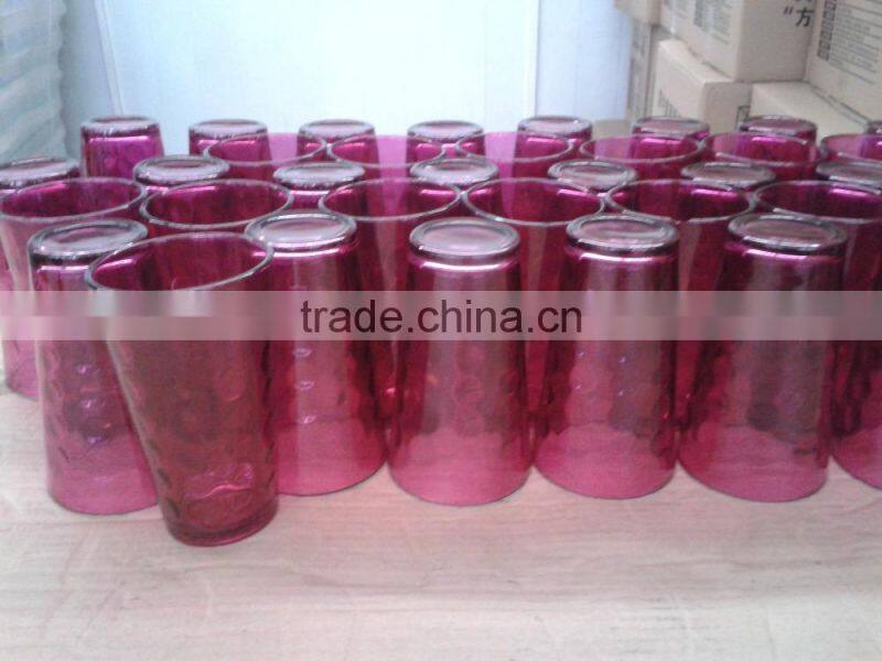 400ML printing colorful glass candle holder