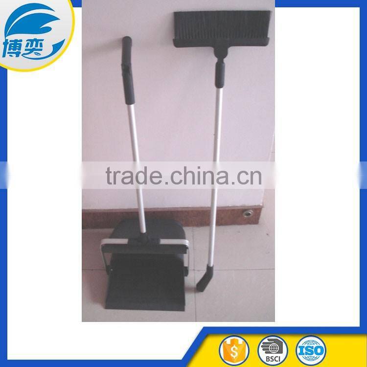high quality plastic long handle dustpan with brush set