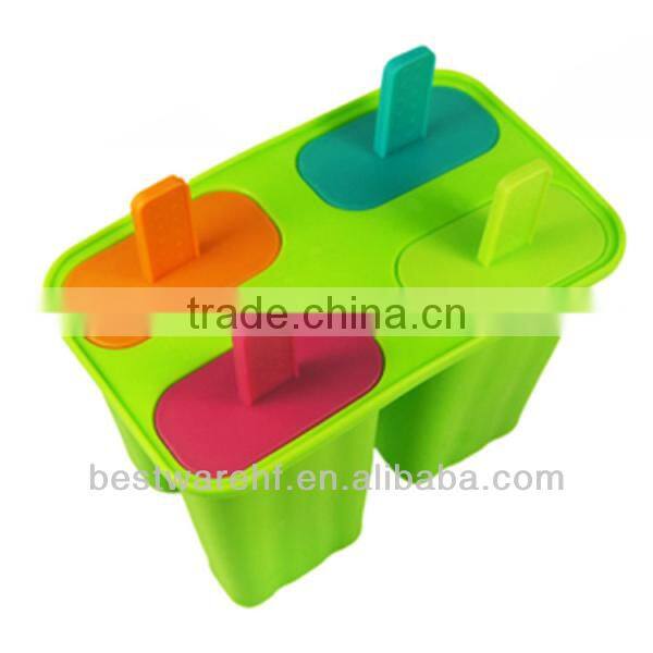 silicone molds for ice popsicle 4 cavities silicone ice cream popsicle molds