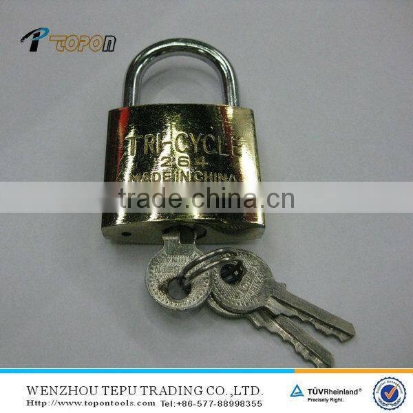 Good appearance titanium plated golden iron padlock