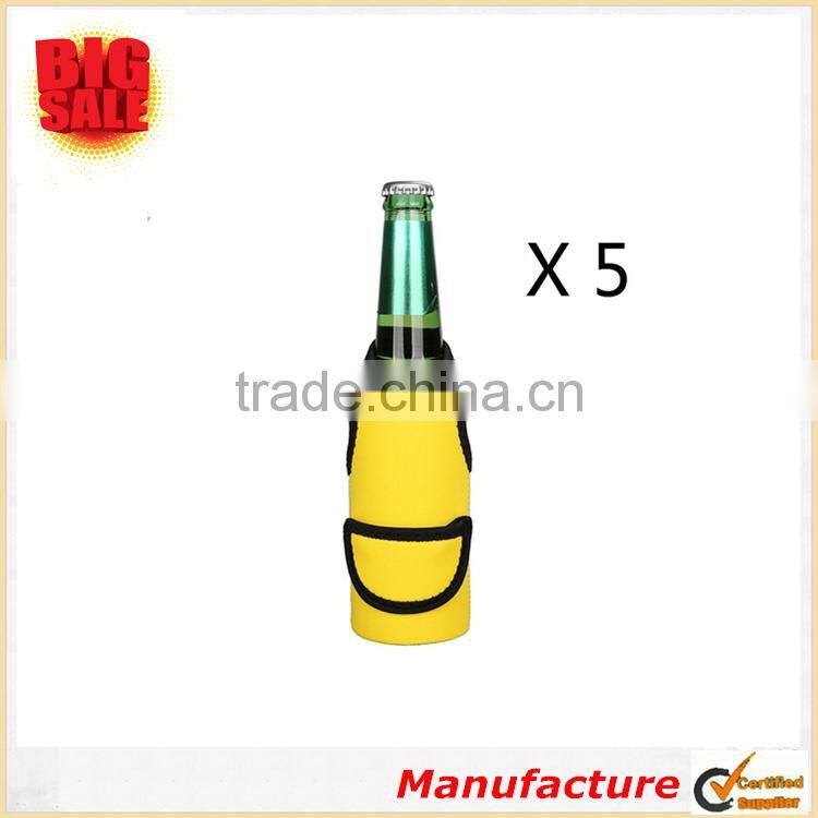 Collapsible Neoprene Beer Bottle Cover/ Holder/ Sleeve/ for Beer 5 Pack Mixed