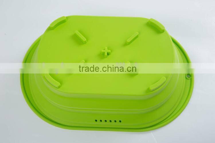Silicone square shaped folding wash basin,fruit bowl