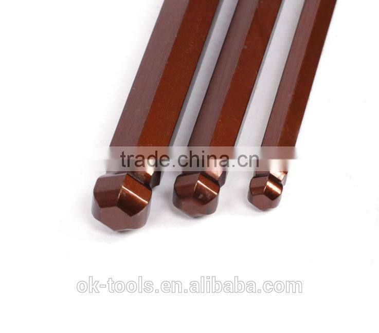 Ok-Tools China manufactruer 9pcs Extra Long Arm Ball Point Long Hex Key set metric