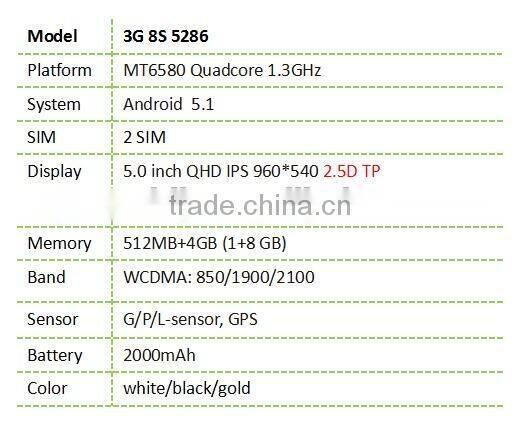 8S mobile 3G 8S5286 5.0" touch screen mobile phone