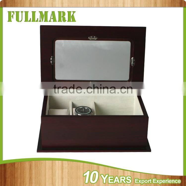 PU leather luxury wooden watch boxes for display