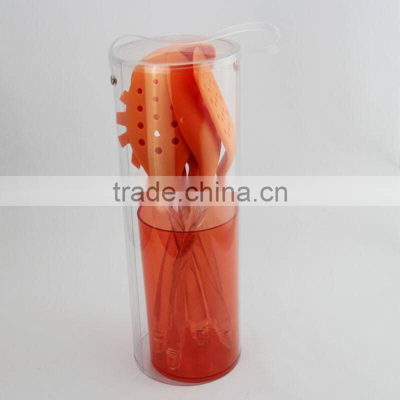 European hot nylon kitchen ware 6 pc 14 inch lucid handle nylon cookware in orange