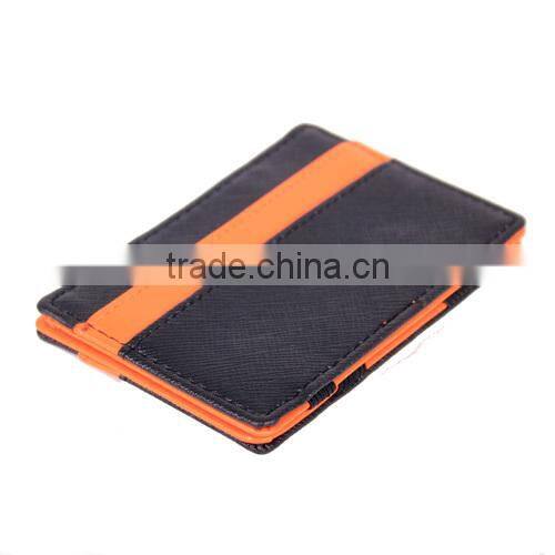 PU Leather Elastic Trick Fold Wallet Magic Money Clip