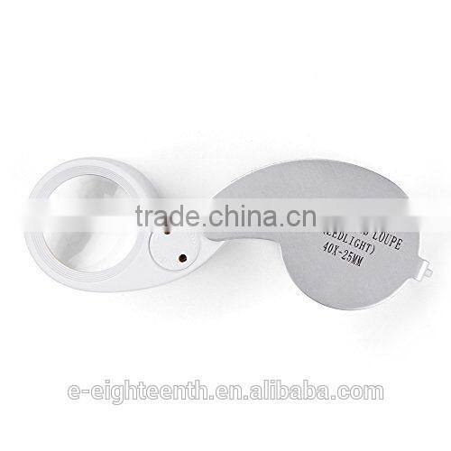 MG21011 Flexzion Illuminated Jeweler Loupe 40X 25 mm Glass Lens Eye Magnifier Magnifying