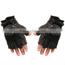 Tactical Leather gloves half finger black