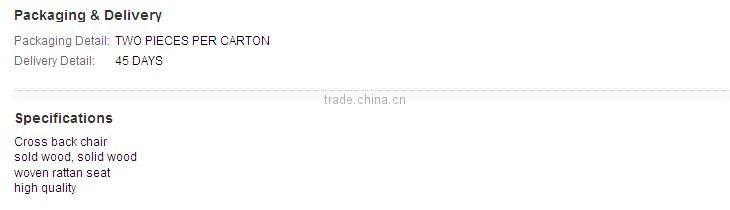 wedding banquet solid wood cross back living room chair