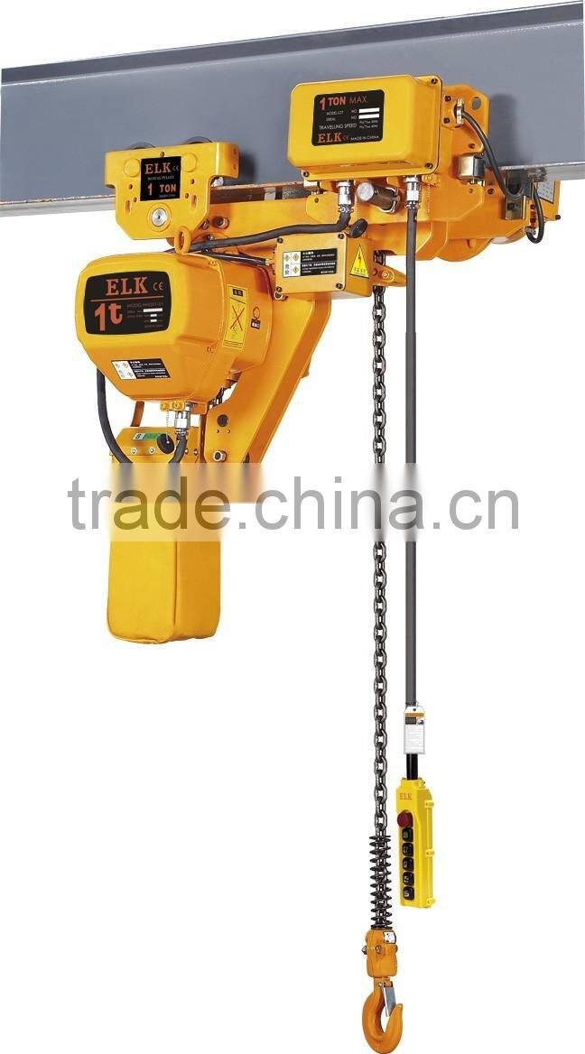 Mini electric chain hois in bridge cranes with plain trolley