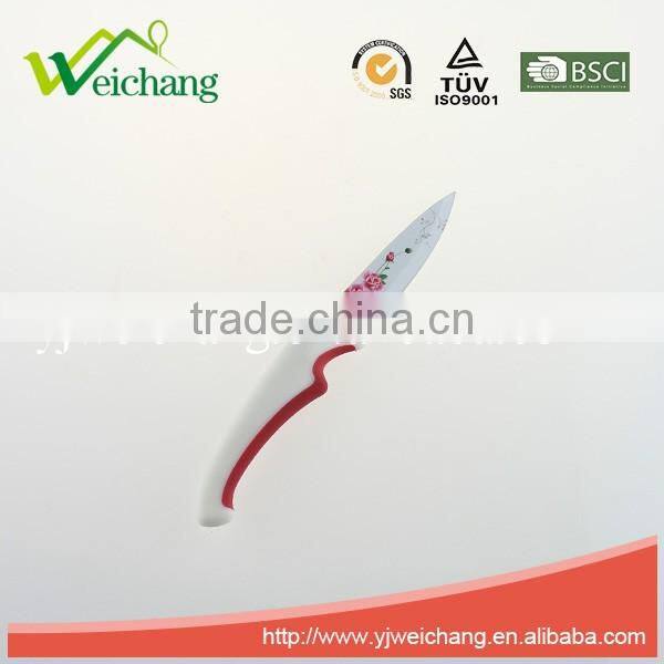 WCE569 5 pcs set Kitchen Knives artwork painting blade PP with TPR handle , hot sale, Wholesale