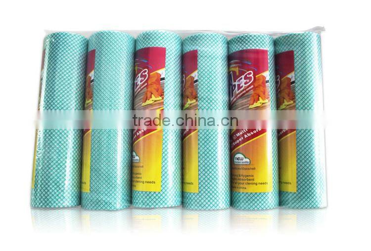 China supplier in Guangzhou best price multi-purpose wholesale chemical bonding nonwoven clean cloth in perforated roll