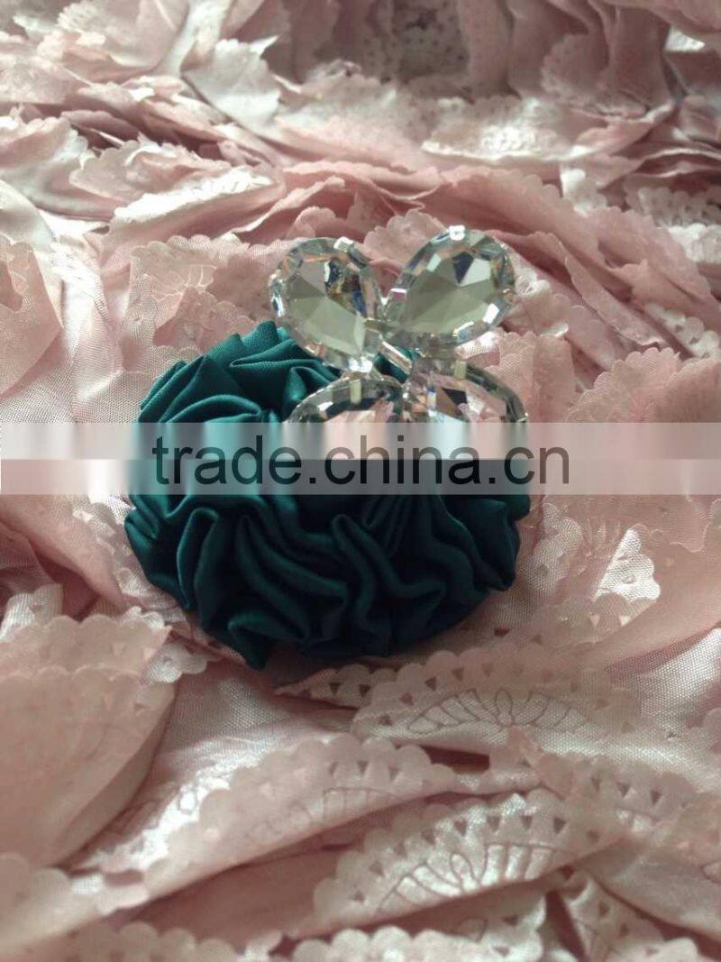 Lucky Clover Four Leafs Flower Style Clear Rhinestone Diamond Napkin Ring